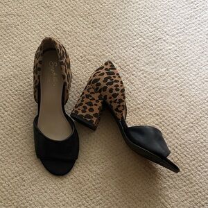 Seychelles Leopard Print and Black Heels